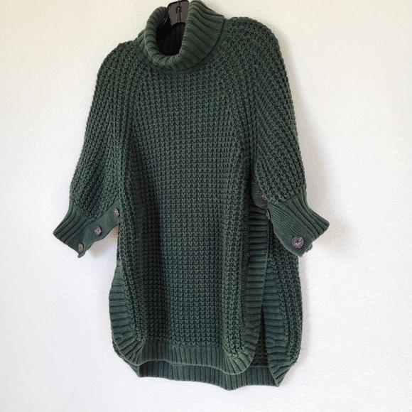 J. Crew Sweaters - J. Crew Knitted Green Turtleneck Sweater Long Size S